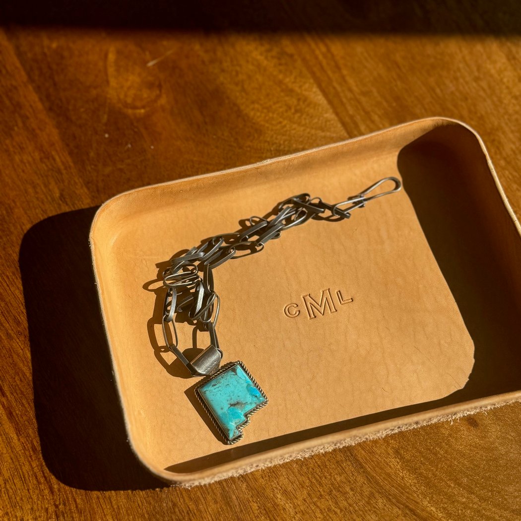 Personalized Leather Valet Tray 1
