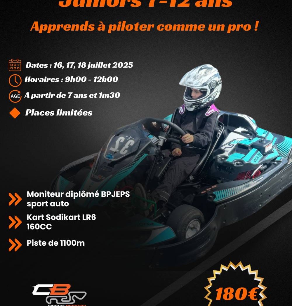 Stage de Pilotage Juniors de 7-11 ans Vacances De Juillet 2025 1