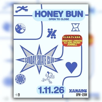 Sunday Skate Club ft. Honey Bun, Kristen London, DJ girlcrush, jOrrell(skate) 1