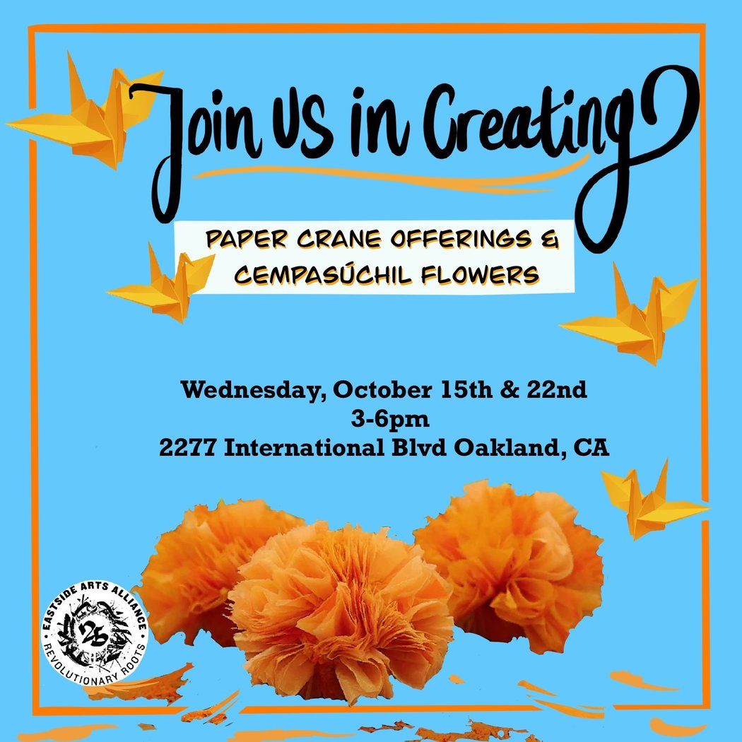 Help EastSide Create Paper Crane + Cempasuchil Flower Offerings 1