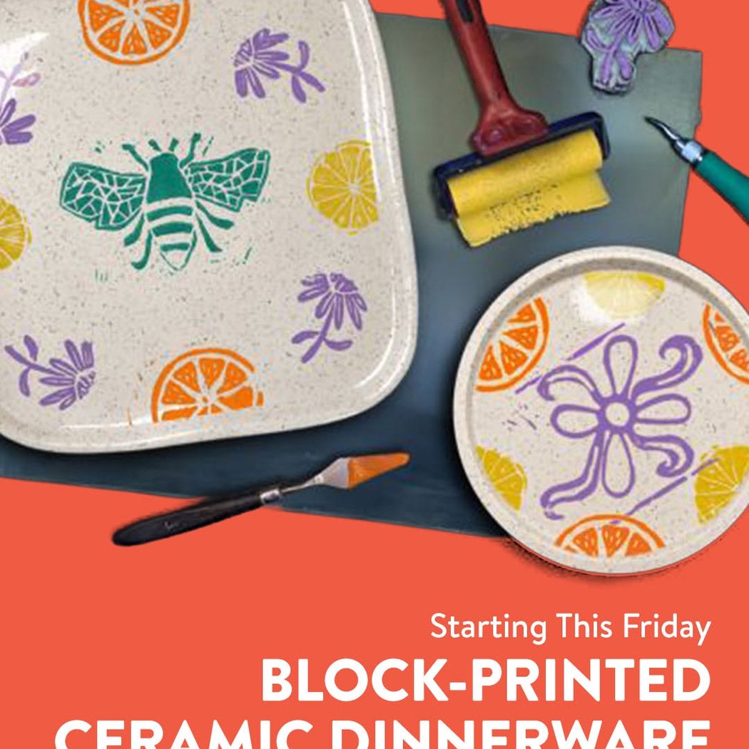 BLOCK-PRINTED CERAMIC DINNERWARE Class 1
