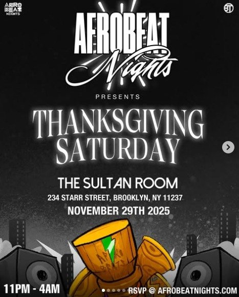 AFROBEAT NIGHTS: THANKSGIVING SATURDAY 1