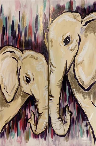 Elephant Love 10x30 Tall Canvas (Pick Your Side) 1