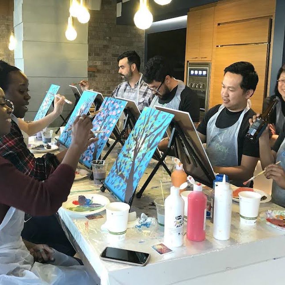 Paint 'N Pour Lower East Side Paint & Sip Party 2