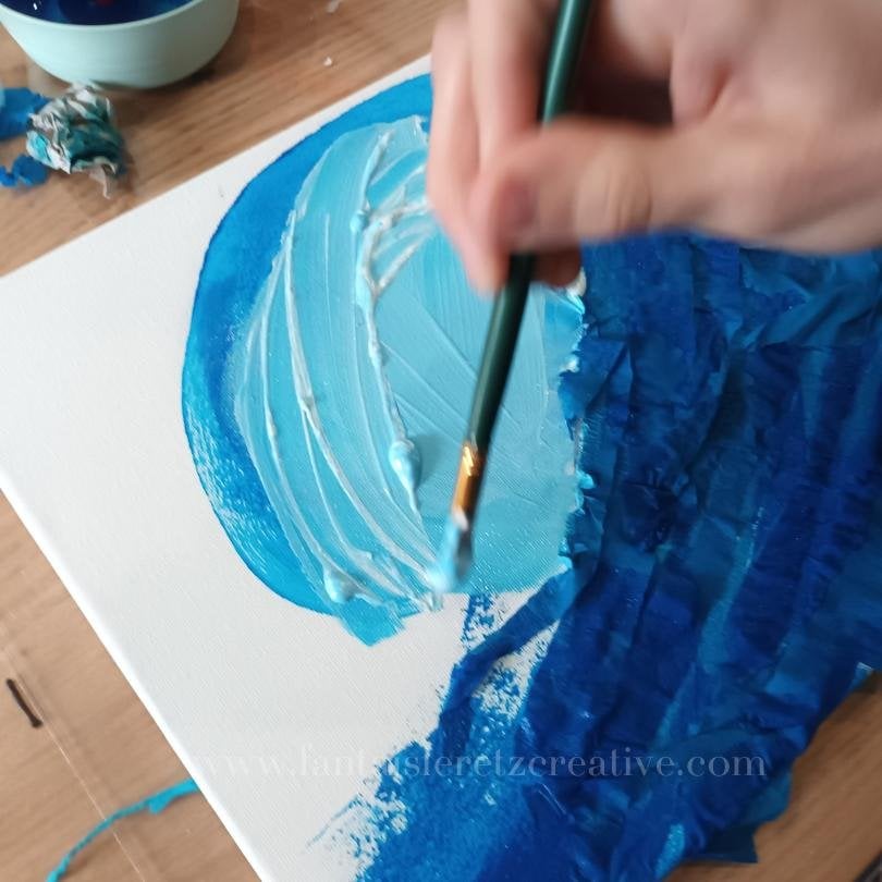 atelier créatif enfants 4 à 7 ans peinture mer création libre sur toile 1