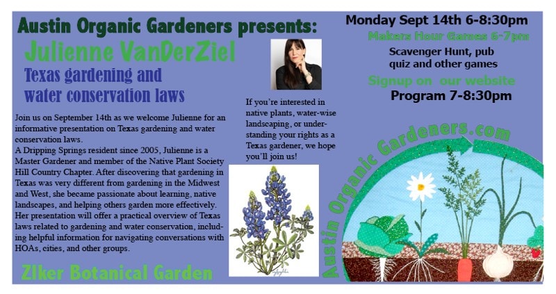 Austin Organic Gardeners September Meeting