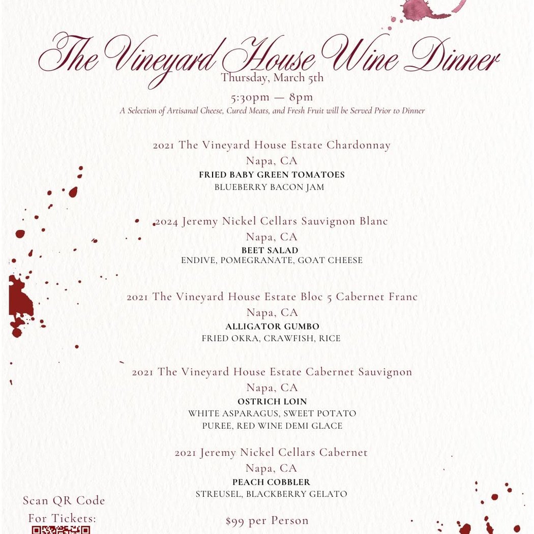The Vineyard House Wine Dinner 1