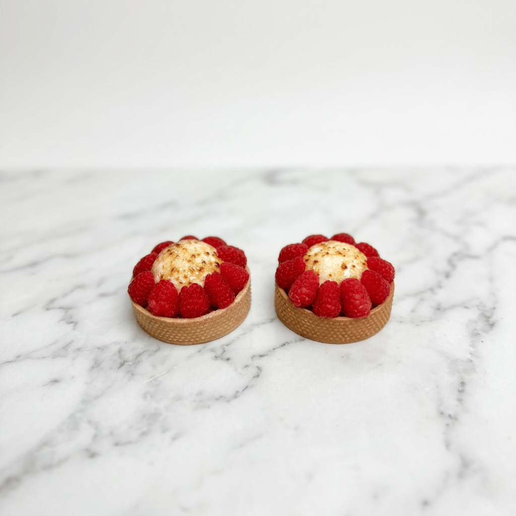 Tartelettes aux framboises et crème brûlée 1