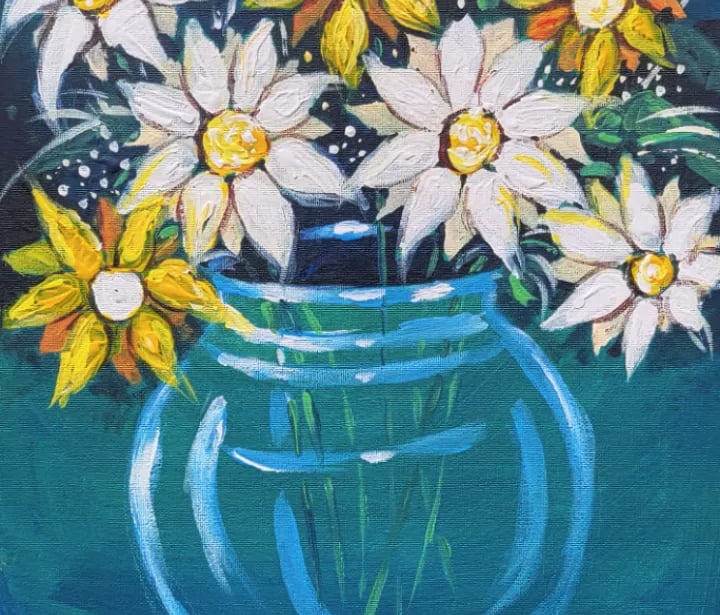 A Pot With Beautiful Flowers