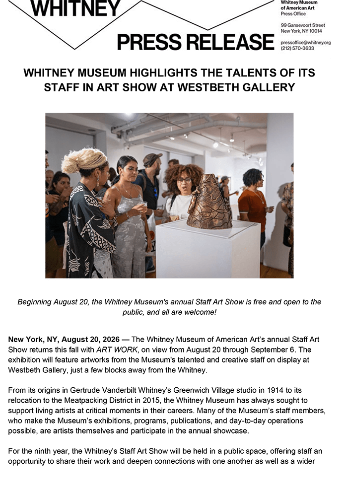 Whitney Museum Annual Staff Art Show