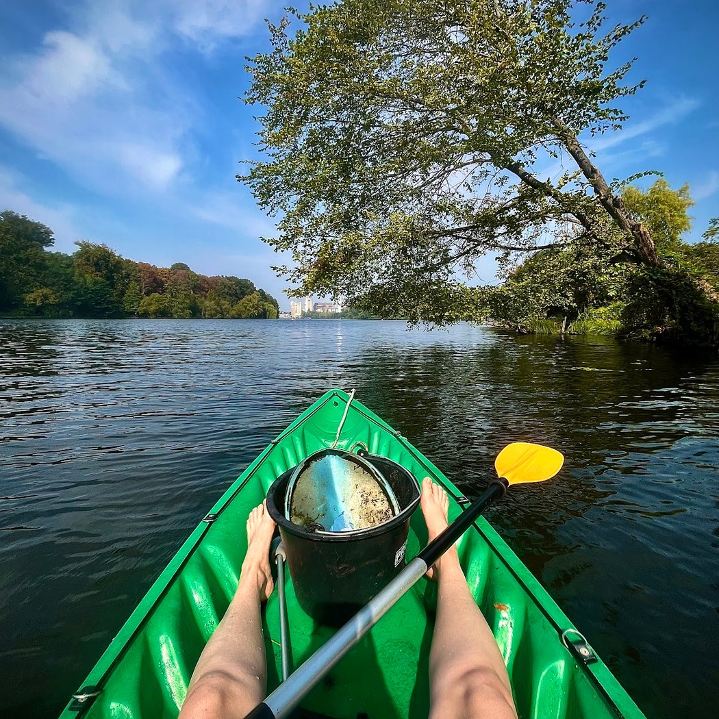 Green kayak