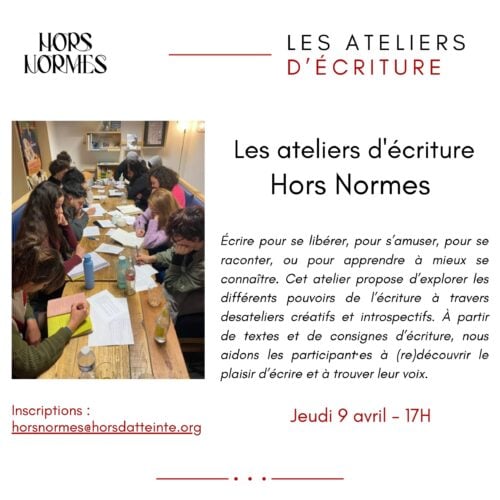 Atelier d'écriture Hors Normes 1