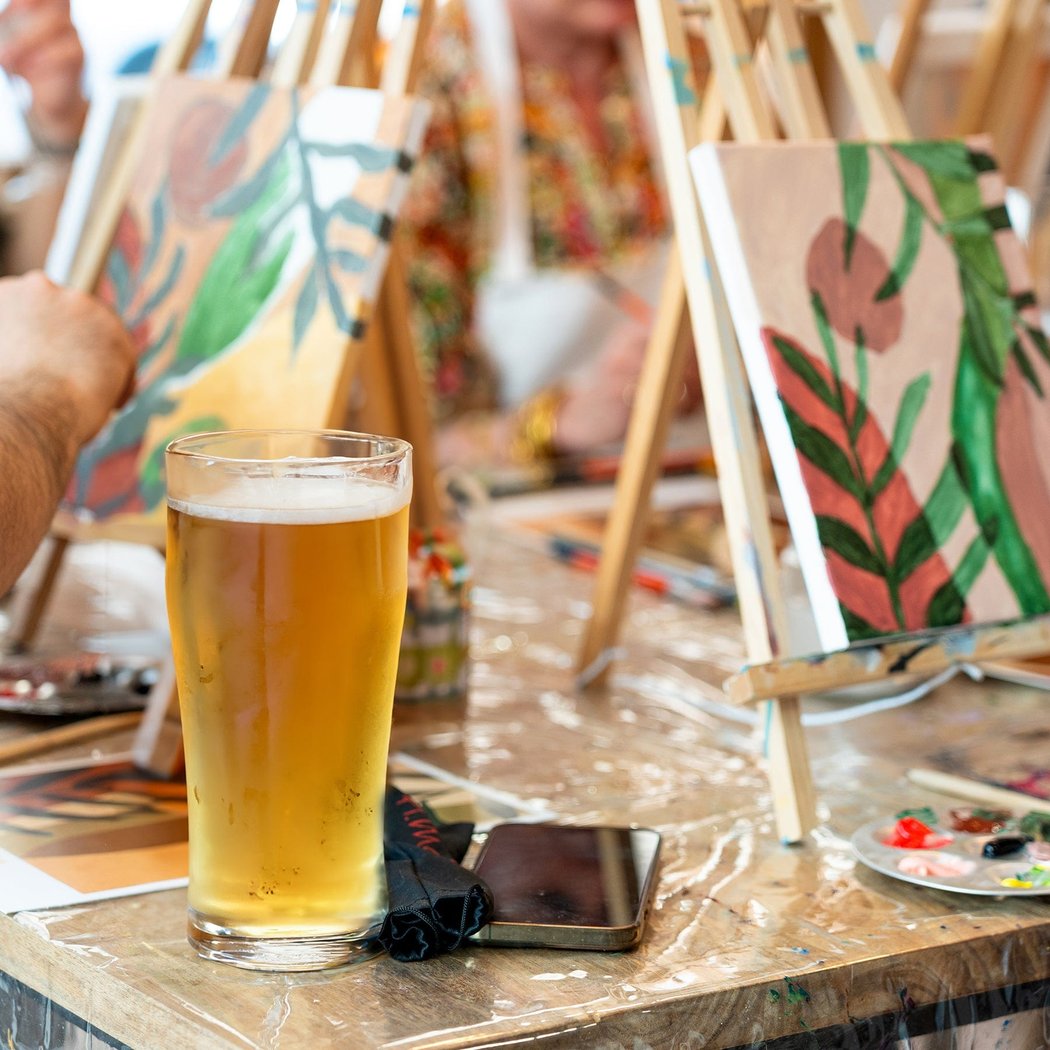 Patriots Wine Bottle Paint Night