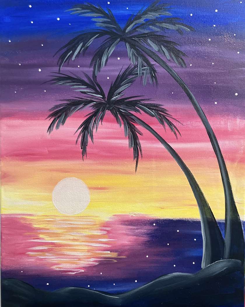 Summer Sunset Palms 1