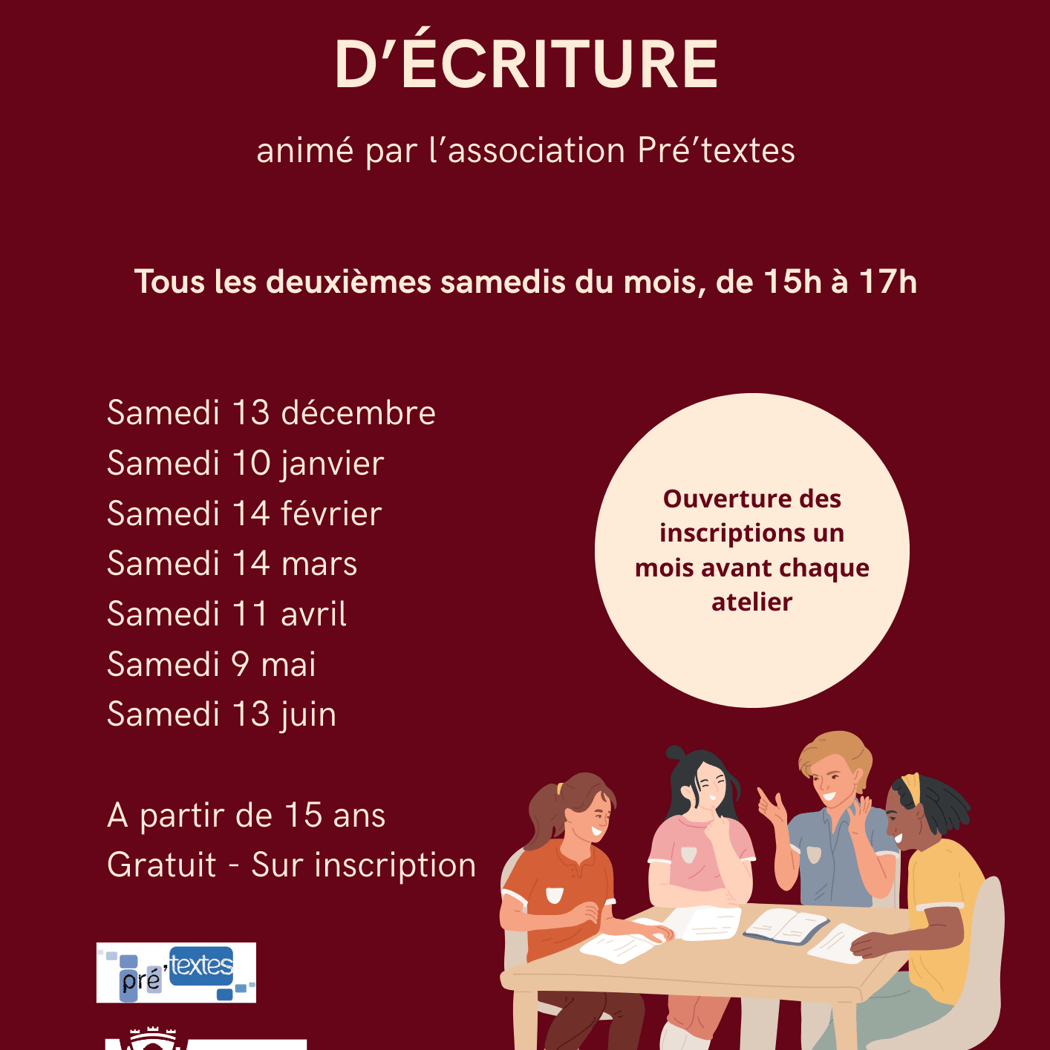 Atelier d'écriture animé par l'association Pré'Textes 1