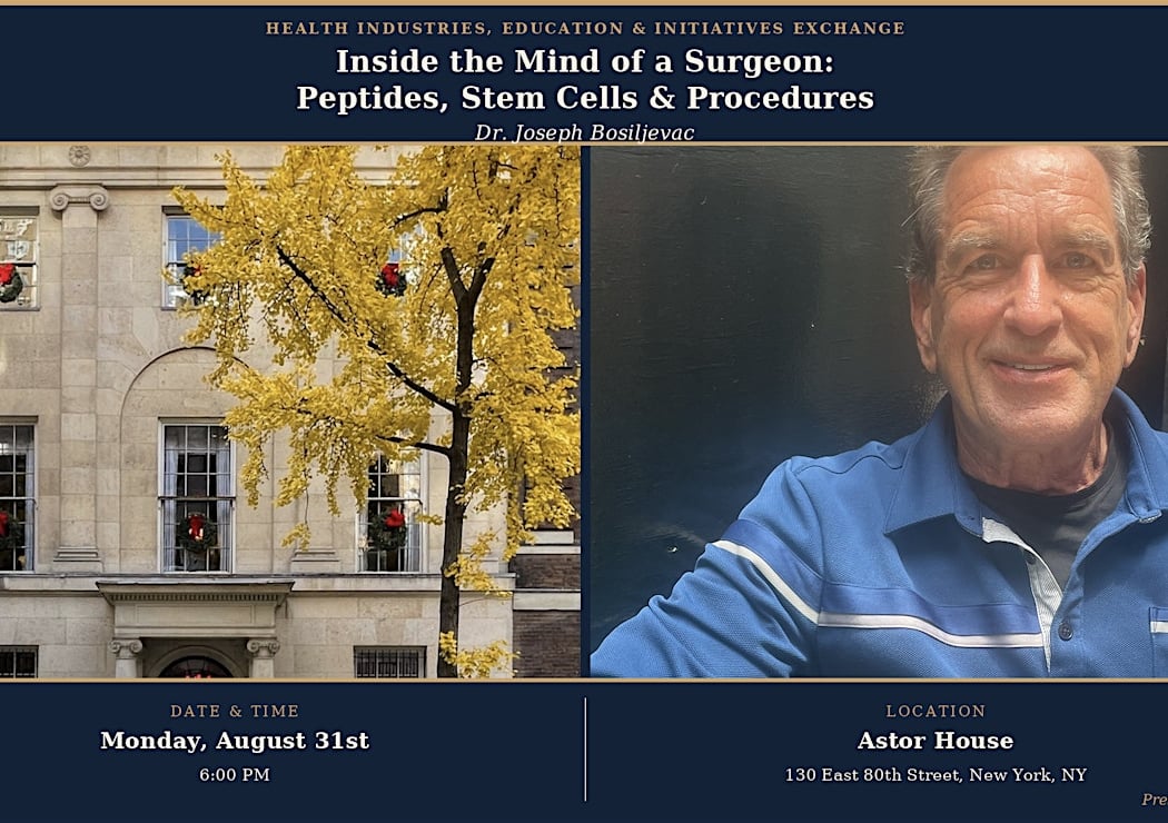 Inside the mind of a Surgeon: Procedures, Peptides, and Stem Cells