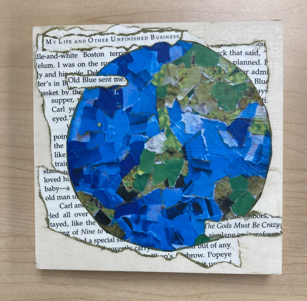 Earth Day: Recycled Material Collage on Wood Panels 1