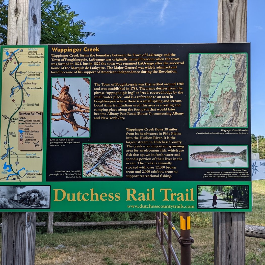 Wappinger Creek info sign, Dutchess Rail Trail 1
