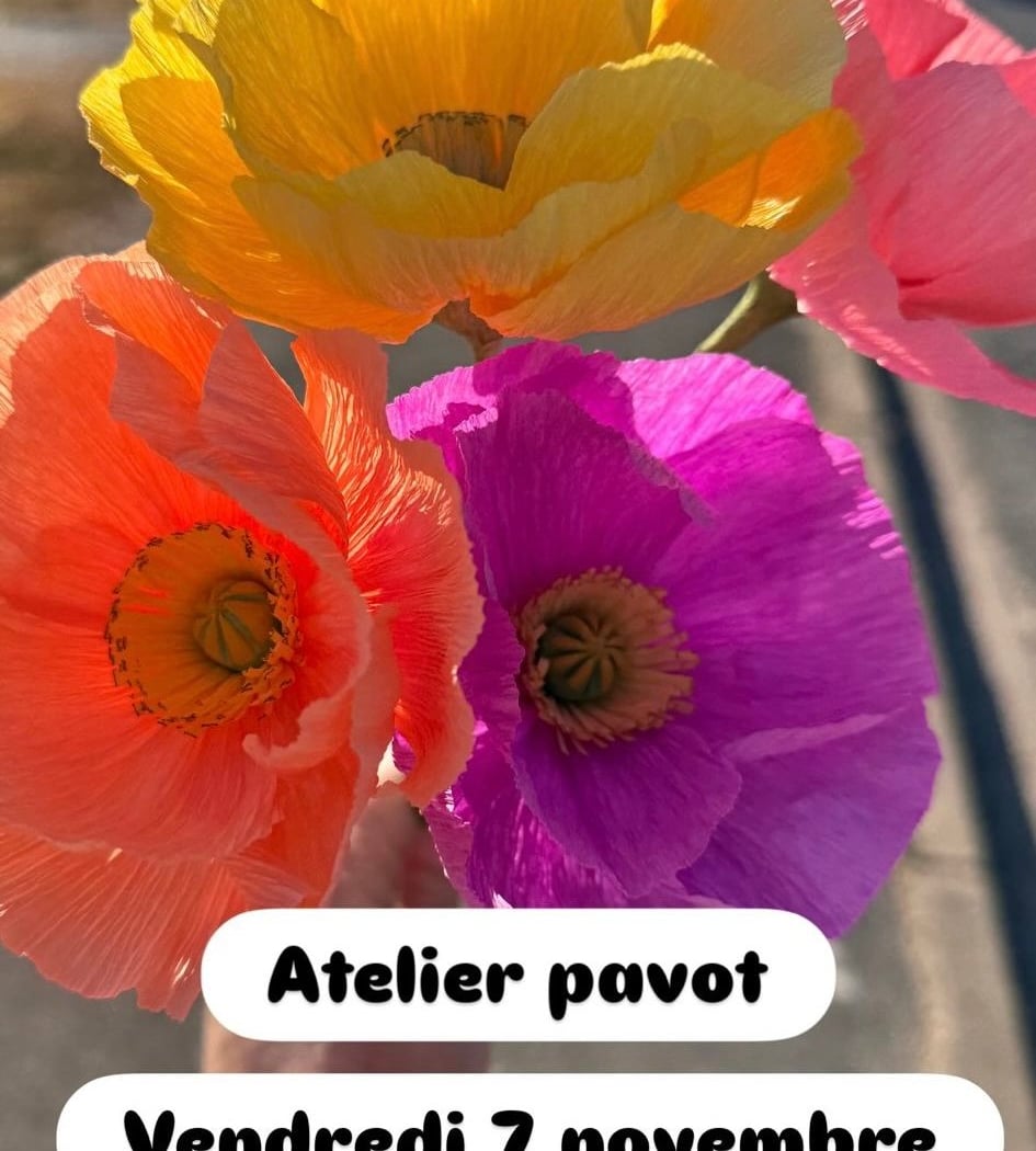 Atelier Paper Flower Pavot Fleur en papier en trompe l'oeil 1