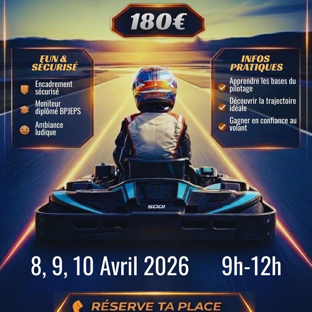 Stage de pilotage karting junior pour les vacances d'avril 2025 dès 7 ans 1