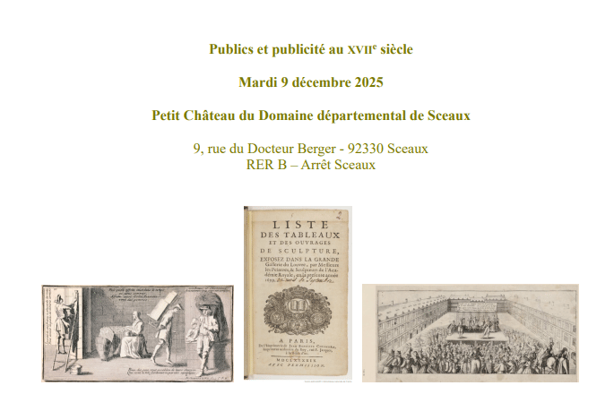 Journée d'études "Publics et publicité au XVIIe siècle" 1