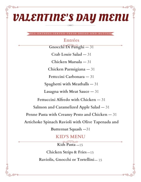 Fuso Valentines Menu 1