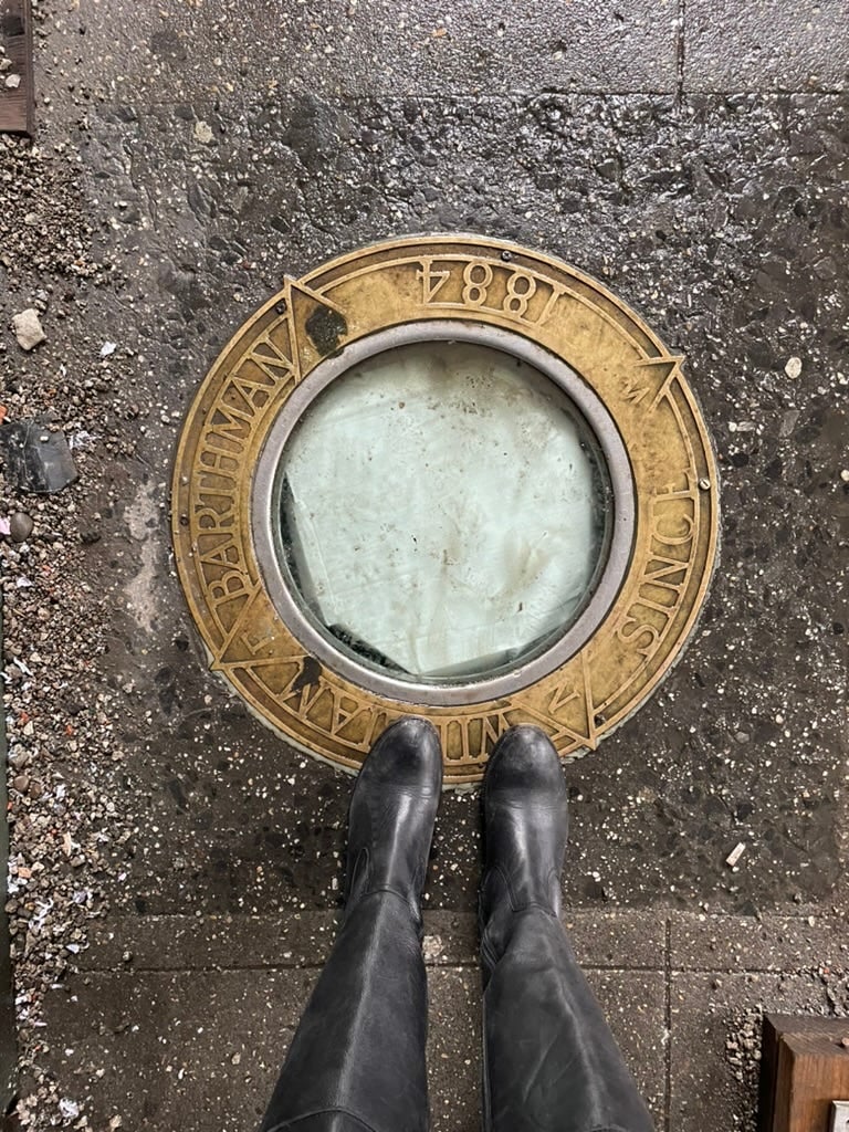 Sidewalk clock on Jamaica Avenue 2