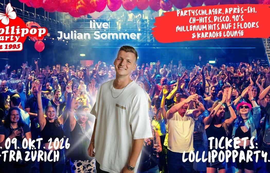 Lollipop Party XXL mit Julian Sommer, 2 Dance Floors & Karaoke Lounge