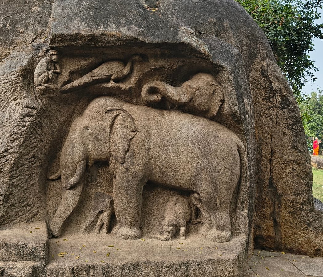 Descent of the Ganga River and Arjuna's Penance 1
