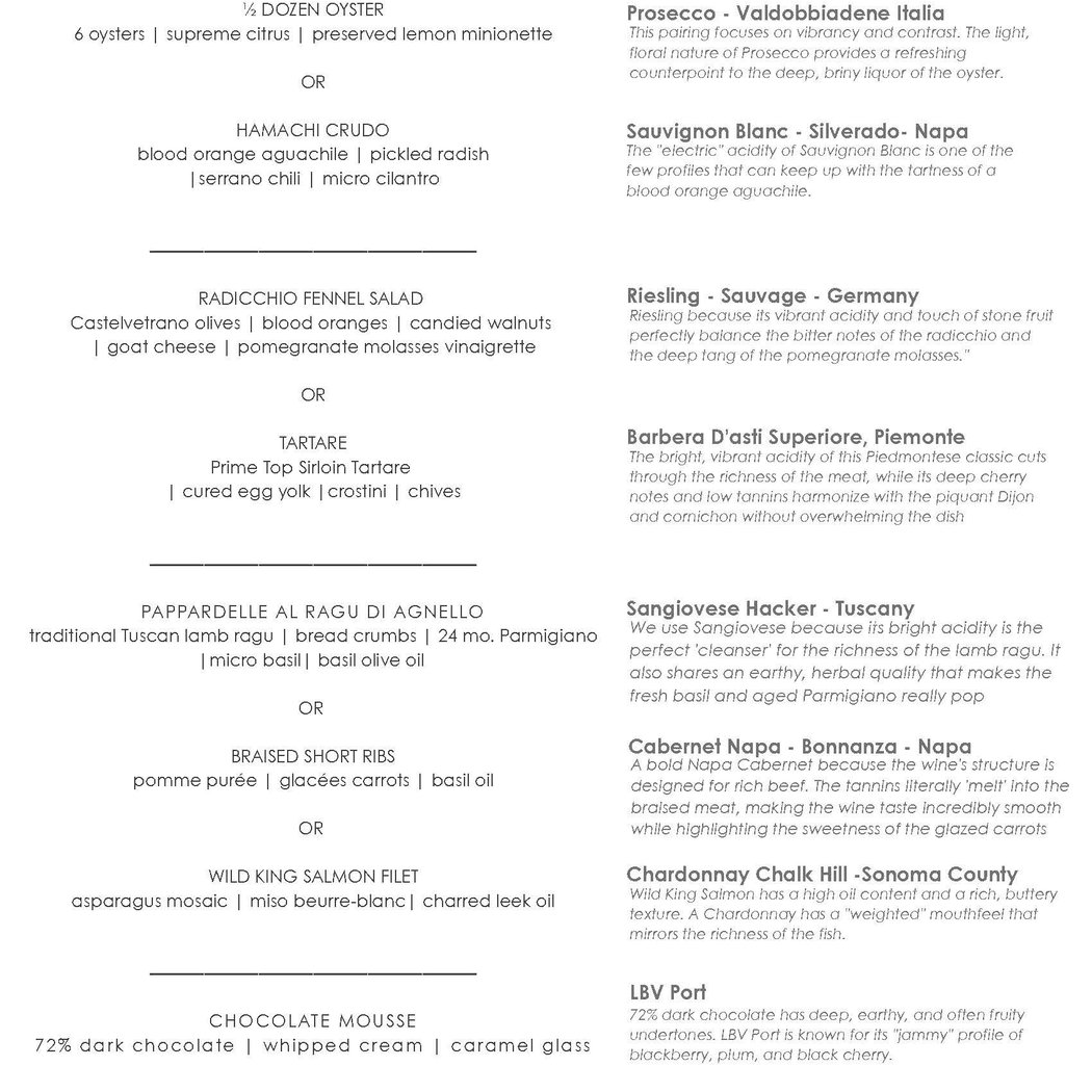 Valentine's Day 2026 Four Courses Dinner 2