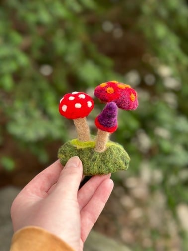 Needle Felted Mushrooms 1