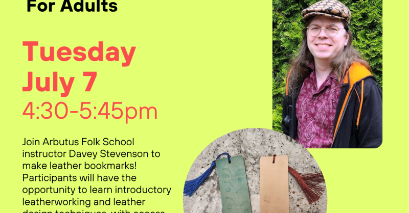 Leathermaking Workshop: Make a Bookmark with Arbutus Folk School 1