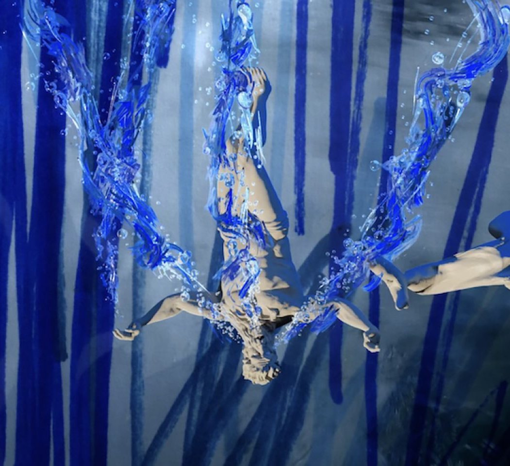 Julien Creuzet: Attila cataract your source at the feet of the green peaks will end up in the great sea blue abyss we drowned in the tidal tears of the moon 1