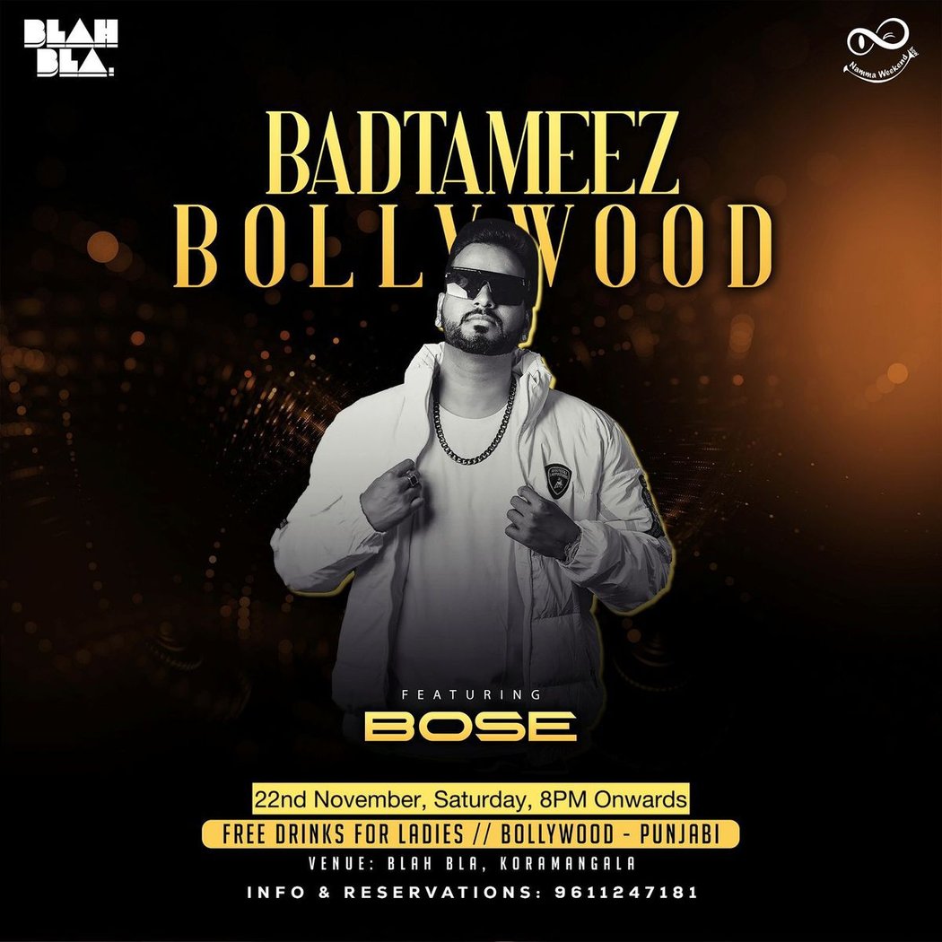 BADTAMEEZ BOLLYWOOD SATURDAY NIGHT FEAT DJBOSE 1