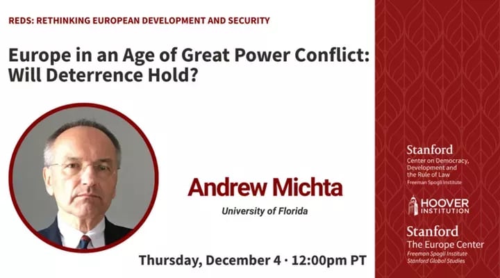 REDS Seminar: Europe in an Age of Great Power Conflict: Will Deterrence Hold? 1
