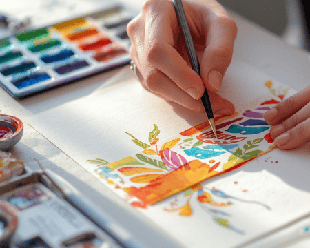 Initiation aux techniques de l'aquarelle avec Hélène 1