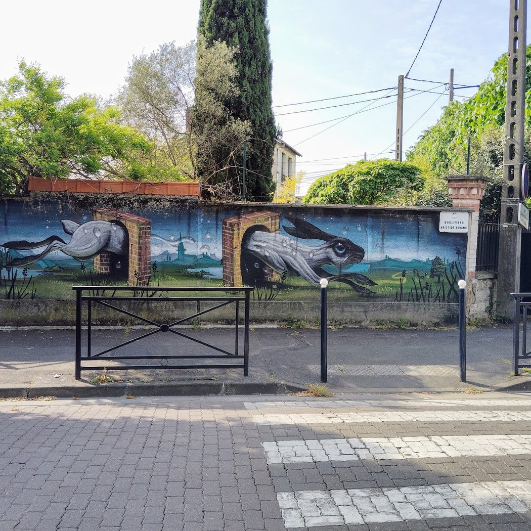 Street Art Veks Van Hillik : "Le lièvre" 2