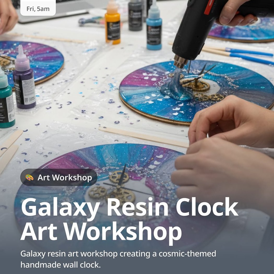 Galaxy Resin Clock Art Workshops 1