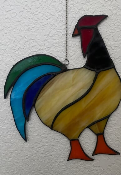 Stained Glass Rooster Class 1