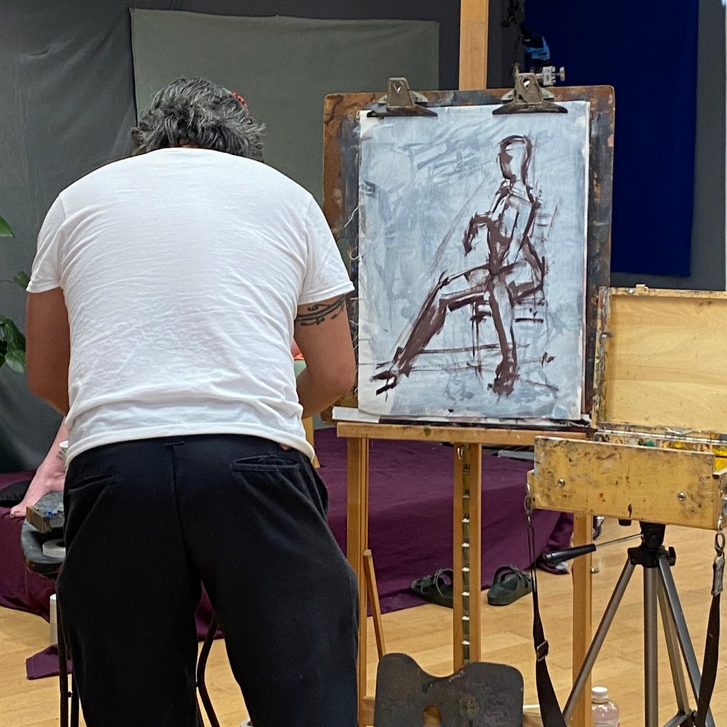 Figure painting classes with the live model 4