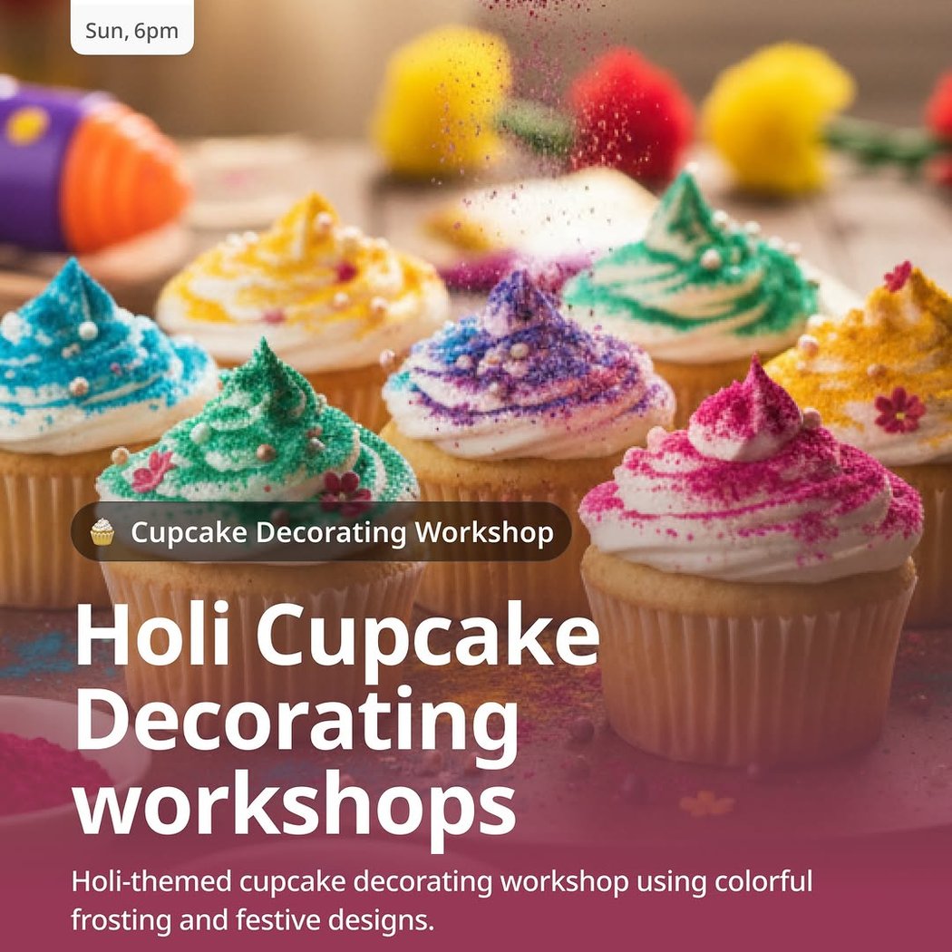 Holi Cupcake Decorating Workshops 1