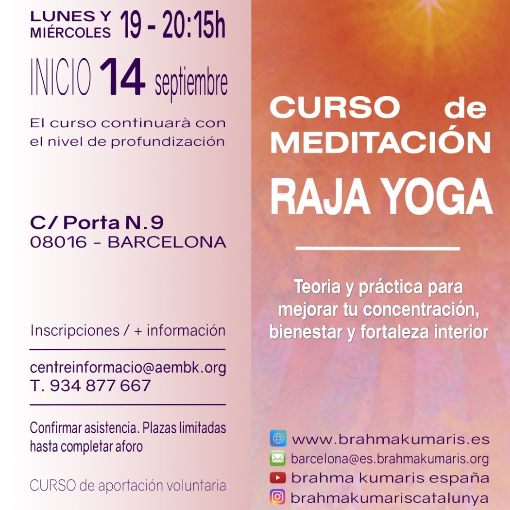 Sessions de Meditació Raja Ioga del 14 al 20 de setembre