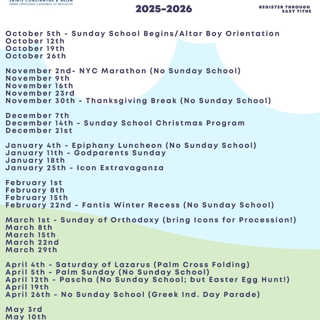 Sunday School Kids from K-6 Grade 2025-2026 1