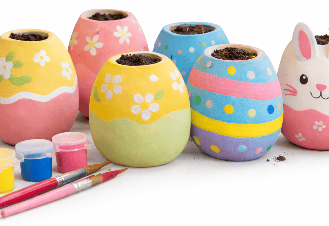 Spring Egg Planter Painting 1