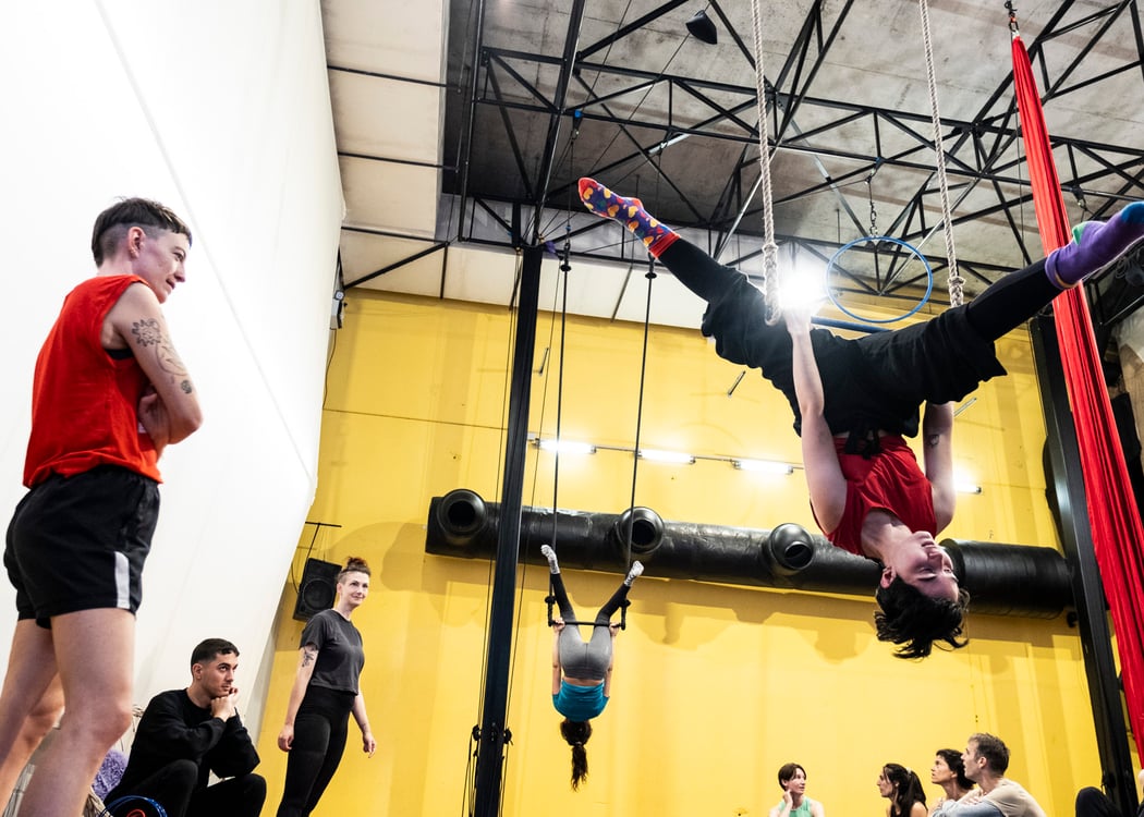 Un atelier cirque aérien pour adultes sous chapiteau 1