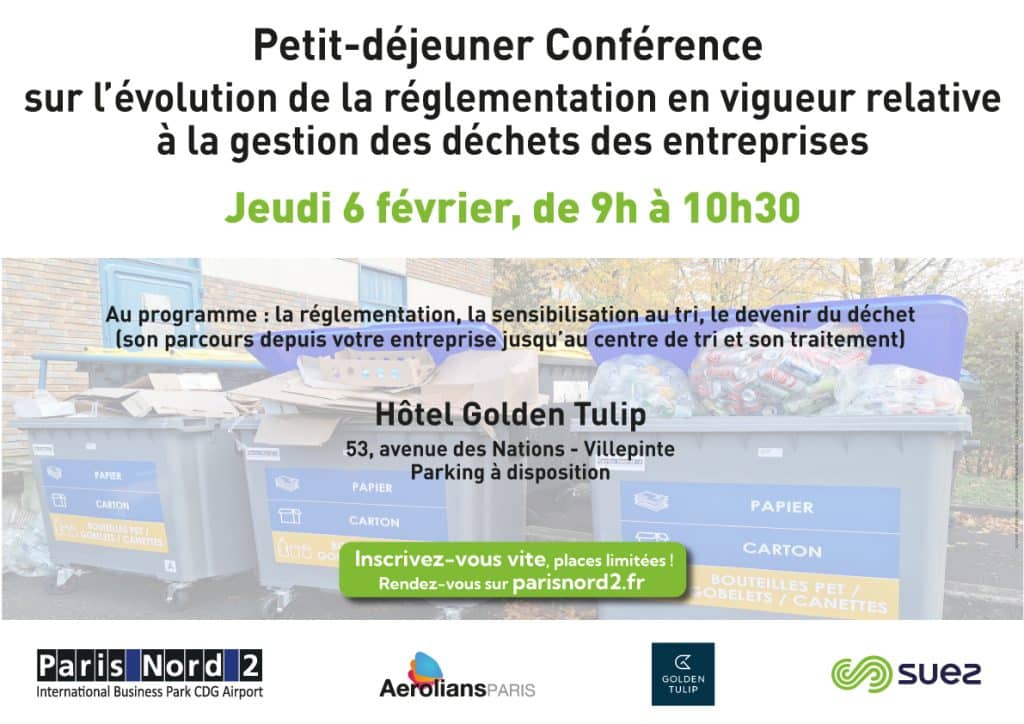 Petit-déjeuner Conférence sur l’évolution de la réglementation en vigueur relative à la gestion des déchets des entreprises 1