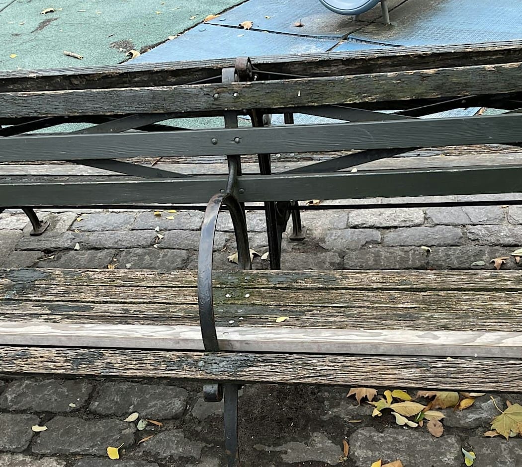 Painting Benches at Stuyvesant Park