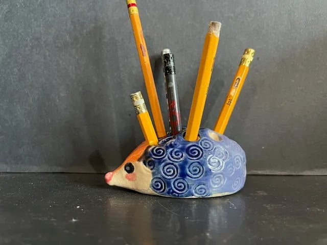 Mommy and Me - Hedgehog Pencil/Crayon Holder 1