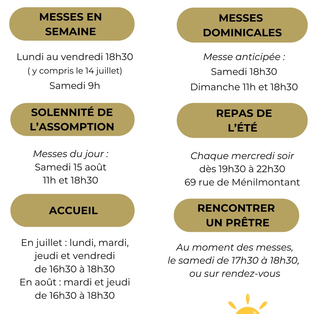 Horaires d’été 2026