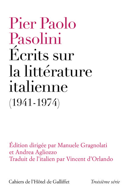 Pier Paolo Pasolini et la littérature italienne du XXe siècle 1